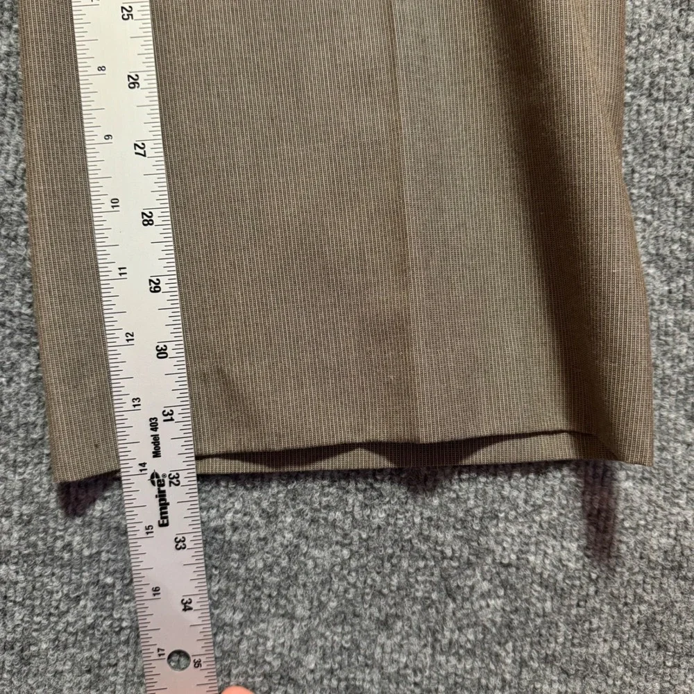 Banana Republic Dress Pants 36x32 Mens Taupe Brown Micro Check Straight‎ Slacks